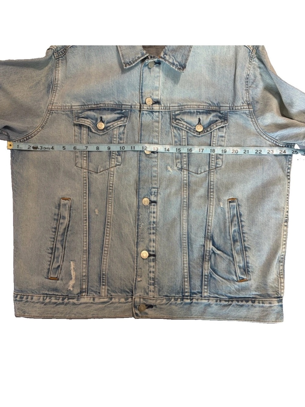 GAP Men's Light Wash “Destructed” (Distressed) Denim Jacket - Size XL - Picture 6 of 10
